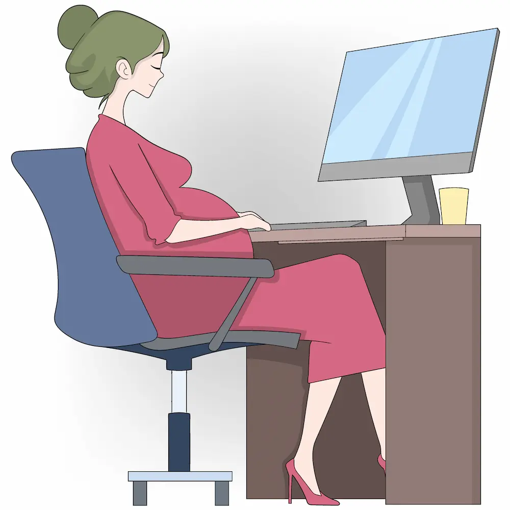 Office chair with ergonomic support for pregnant employees